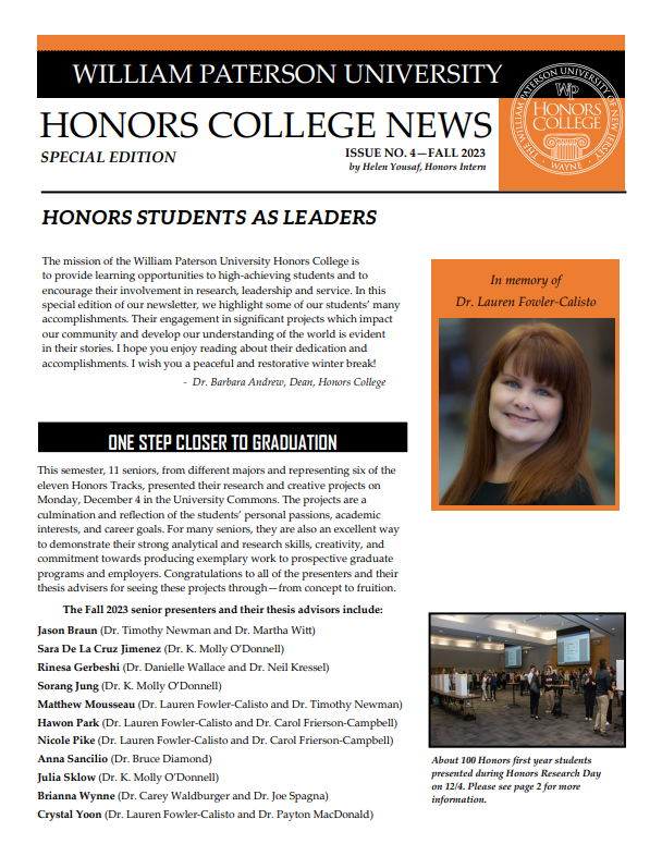Honors Special Edition Newsletter